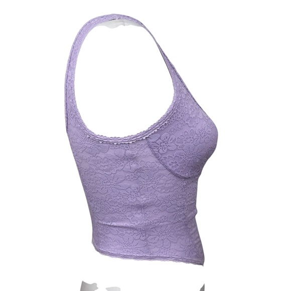 NWT PiNK Victoria’s Secret The Cinched Corset Lavender Lace Bralette Tank Top - Picture 6 of 12